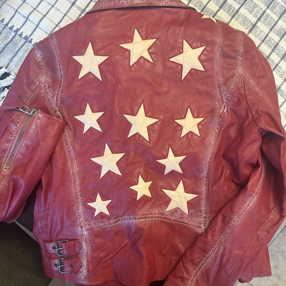 Leather Star bomber jacket